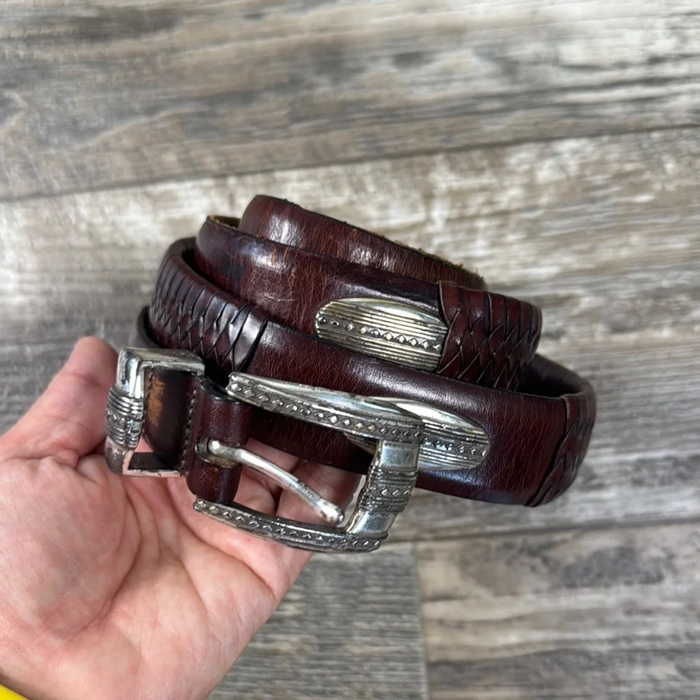 Vintage BRIGHTON Men's Leather Belt - Brown, Size 40